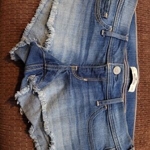 Hollister Blue Denim Frayed Shorts